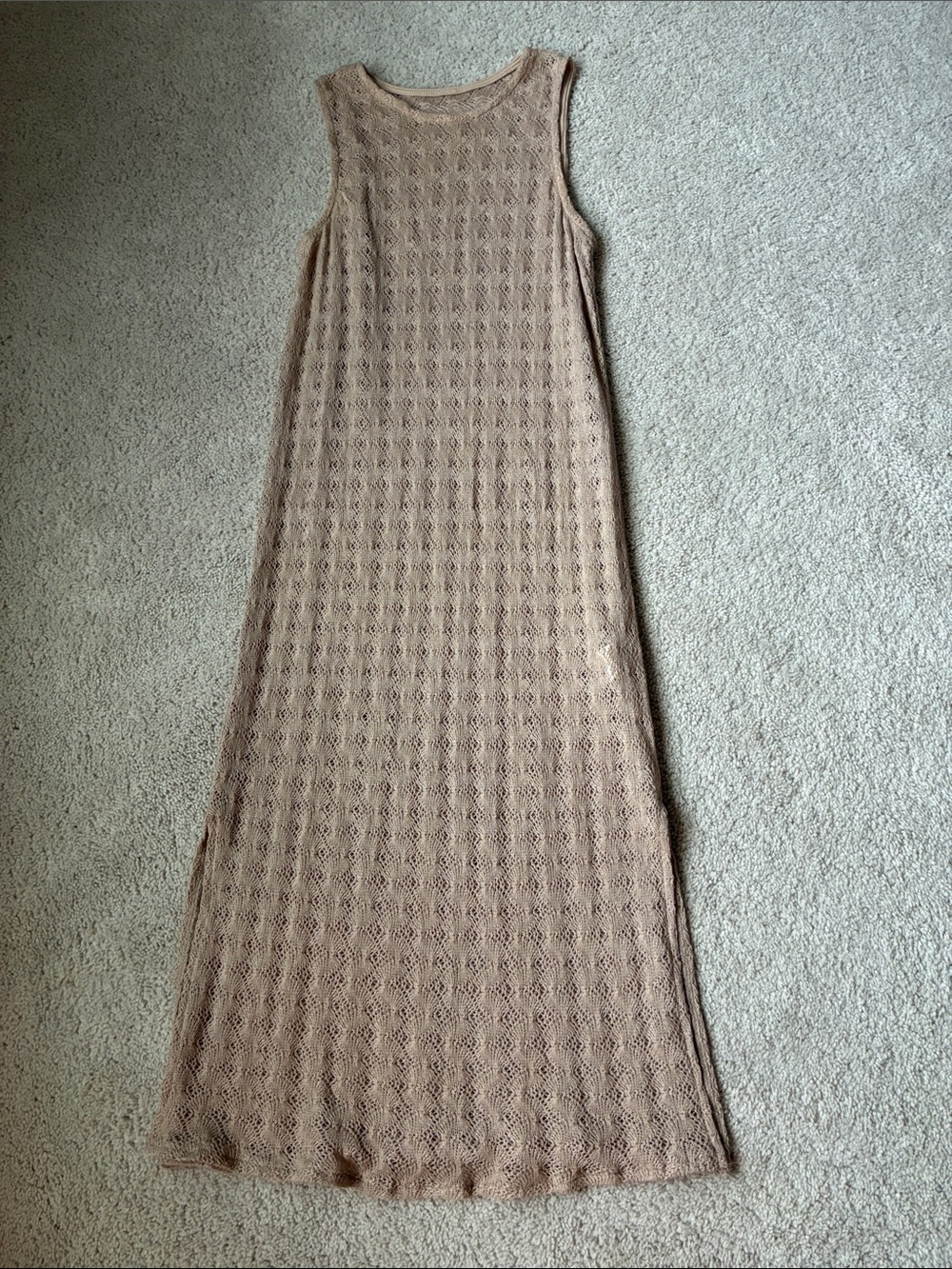 Sleeveless Knit Maxi top or a dress in Taupe size S
